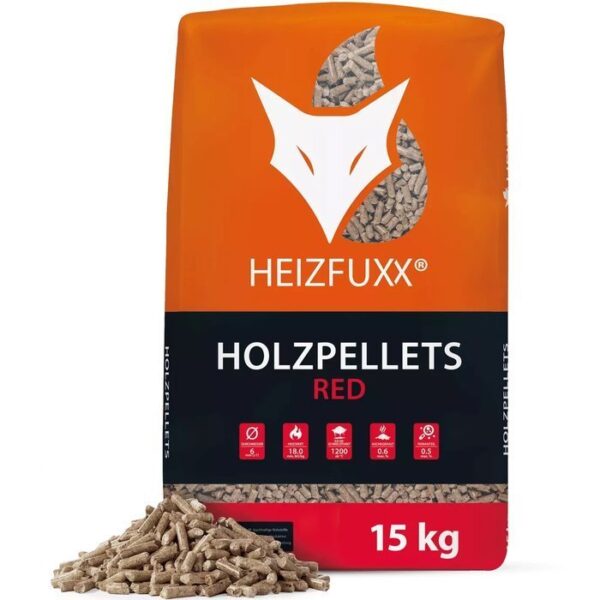 HEIZFUXX Holzpellets Red 6mm ENplusA1, 65 x 15kg Palette HEIZFUXX Holzpellets Red 6mm ENplusA1, 65 x 15kg Palette