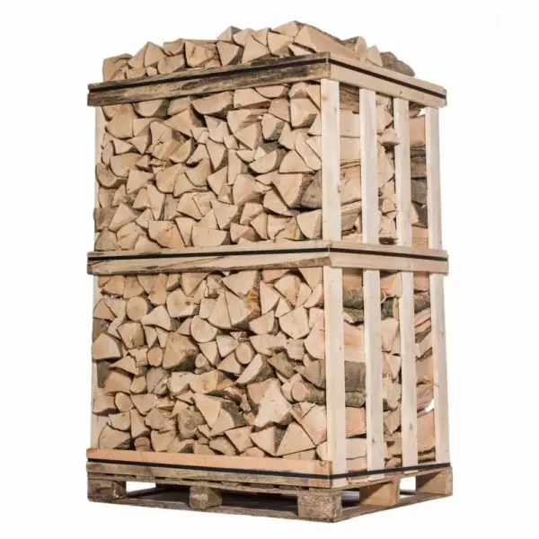 Trockenes Brennholz – 25 cm, Mischung Buche und Eiche, auf Palette